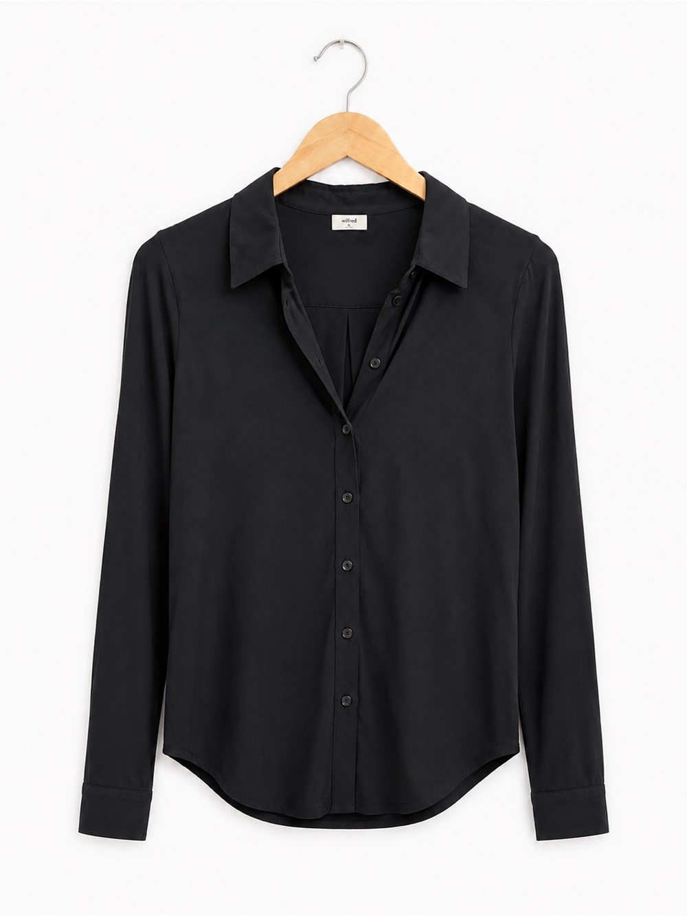 Wilfred TENCEL Lyocell Stretch Button Down Shirt Black M